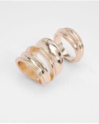 Boohoo - Hammered Chunky Rings 2 Pack - Lyst