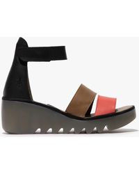 Fly London - Bono290Fly Ladies Wedge Sandals Raspberry/Ground - Lyst