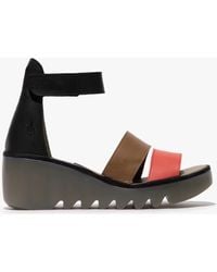Fly London - Bono290Fly Ladies Wedge Sandals Raspberry/Ground - Lyst