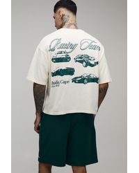 BoohooMAN - Tall Oversized Boxy Italia Capri T-Shirt & Baggy Short Set - Lyst