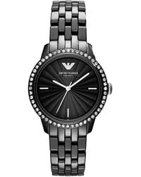 Emporio Armani - Ar1478 Ladies Ceramica Crystal Watch Stainless Steel - Lyst