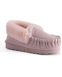 Aus Wooli - "Waterloo" Australia Hand Stitched Sheepskin Moccasin, Pale Leather - Lyst