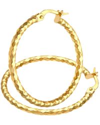 DIAMANT L'ÉTERNEL - 9ct Geelgouden Grote Diamantgeslepen Oorringen Met Een Diameter Van 25 Mm - Lyst