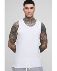 BoohooMAN - Tall Regular Fit Basic Ribbed Vest - Lyst
