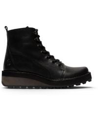 Fly London - Leather Lace-Up Ankle Boots - Lyst