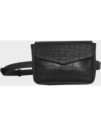 Assots London - 'camella' Black Croc Leather Bum Belt Waist Festival Bag - Lyst