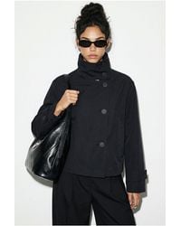 Bianco Lucci - Short Mandarin Collar Trench Coat - Lyst