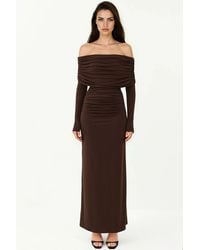 Hiccup - Off-Shoulder Bodycon Maxi Dress - Lyst