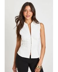 Boohoo - Bengaline Sleeveless Hook & Eye Top - Lyst