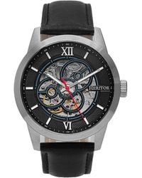 Heritor - Jonas Leather-Band Skeleton Watch - Lyst