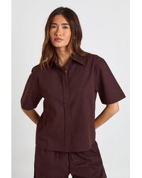 Boohoo - Chambray Button Through Shirt - Lyst