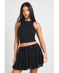 Boohoo - Floral Devoure Godet Hem Mini Skirt - Lyst