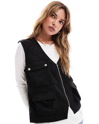 ASOS - Suedette Relaxed Gilet With Hardware Details - Lyst
