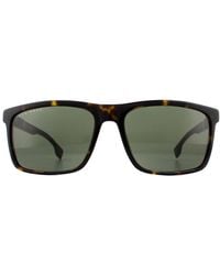 BOSS - Rectangle Dark Havana Sonnenbrille - Lyst