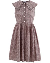 Noella - Cilla Jurk Katoenen Poplin In Roze - Lyst