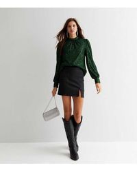 Gini London - Sequin High Neck Loosefit Blouse - Lyst