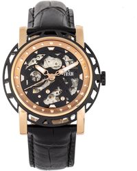 Reign - Stavros Automatic Skeleton Leather-Band Watch - Lyst