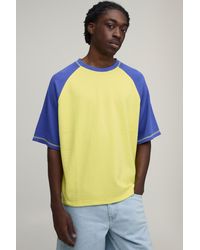 BoohooMAN - Oversized Boxy Washed Raglan Waffle T-Shirt - Lyst