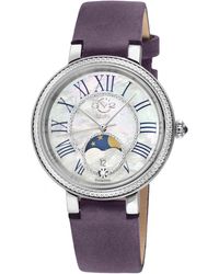 Gv2 - Genoa Ss Case Mop Dial, Authentic Handmade Plum Leather Strap Watch - Lyst