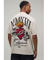 BoohooMAN - Stone Oversized Tattoo Renaissance Print T-Shirt - Lyst
