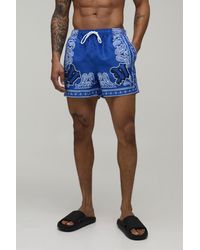 BoohooMAN - Bandana Print Short Length Swim - Lyst