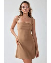 Hiccup - Ruched Square-Neck Mini Dress - Lyst