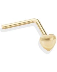 The Jewellery Stockroom - 9Ct Domed Heart Nose Stud Earrings - Lyst