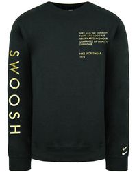 Nike - Swoosh Long Sleeve Pullover Crew Neck Sweaters Dc2577 010 Cotton - Lyst
