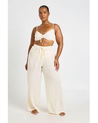 Boohoo - Plus Textured Beach Trouser - Lyst
