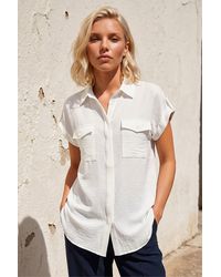 Roman - Petite Pocket Button Up Blouse - Lyst