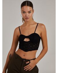 Pink Vanilla - Cut Out Corset Top - Lyst