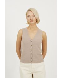 Brave Soul - Mossy Yarn V-Neck Knitted Waistcoat - Lyst