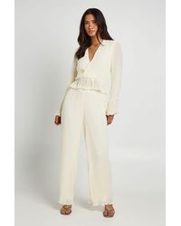 Boohoo - Pleated Single Channel Waistband Trouser - Lyst