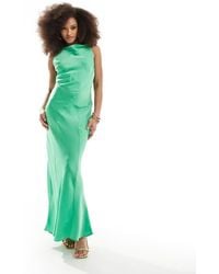 ASOS - Satin Square Neck Maxi Dress With Cowl Back Detail - Lyst