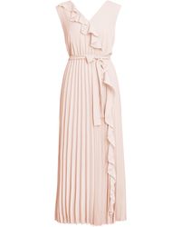 Gina Bacconi - Caprice Maxi Dress With Frill Detail And Pleat Skirt - Lyst