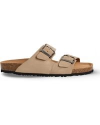Tamaris - Sand Leather Slip-On Footbed Slipper Sandals - Lyst