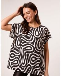 Blue Vanilla - Round Neck Top With Abstract Print - Lyst