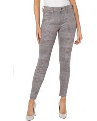 Liverpool Jeans Company - Madonna Mager Grijs/Blauw Geruit Jeans - Lyst