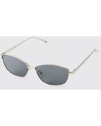 BoohooMAN - Metal Trim Square Sunglasses - Lyst