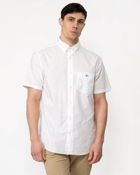 GANT - Regular Fit Short Sleeve Poplin Shirt - Lyst