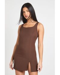 Boohoo - Tailored Square Neck Mini Dress - Lyst