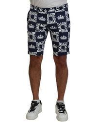 Dolce & Gabbana - Logo Print Cotton Chinos Shorts - Lyst