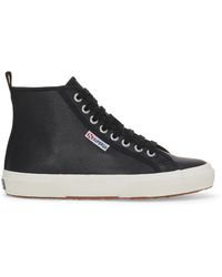 Superga - Tumbled Leather Mid-Top Sneakers - Lyst