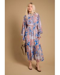 Oasis - Ruffle Detail Midi Dress - Lyst