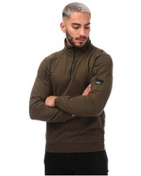 C.P. Company - Light Fleece Sweatshirt Met Rits In Khaki - Lyst