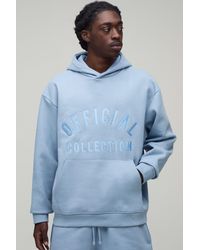 BoohooMAN - Heavyweight Embroidered Oversized Hoodie - Lyst