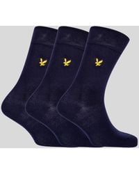 Lyle & Scott - 3 Pack Basic Socks With Eagle Embroidery - Lyst