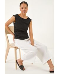 Roman - Petite Textured Cropped Stretch Trouser - Lyst