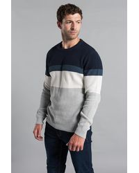 Kensington Eastside - Striped Waffle Knit Crew Neck Jumper - Lyst
