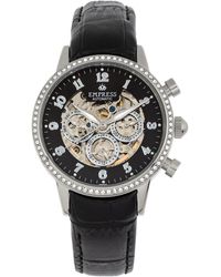 Empress - Beatrice Automatic Skeleton Dial Leather-Band Watch W/Day/Date - Lyst